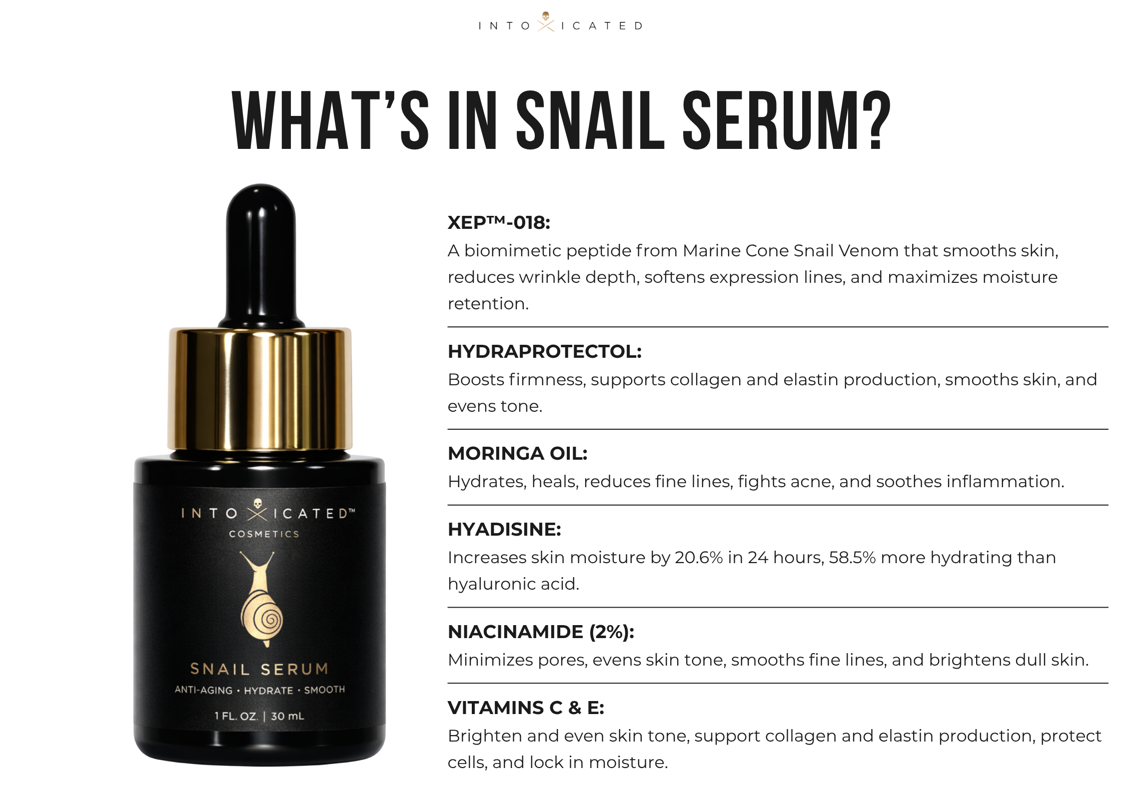 Snail Serum + Intoxicated Cosmetics Hat