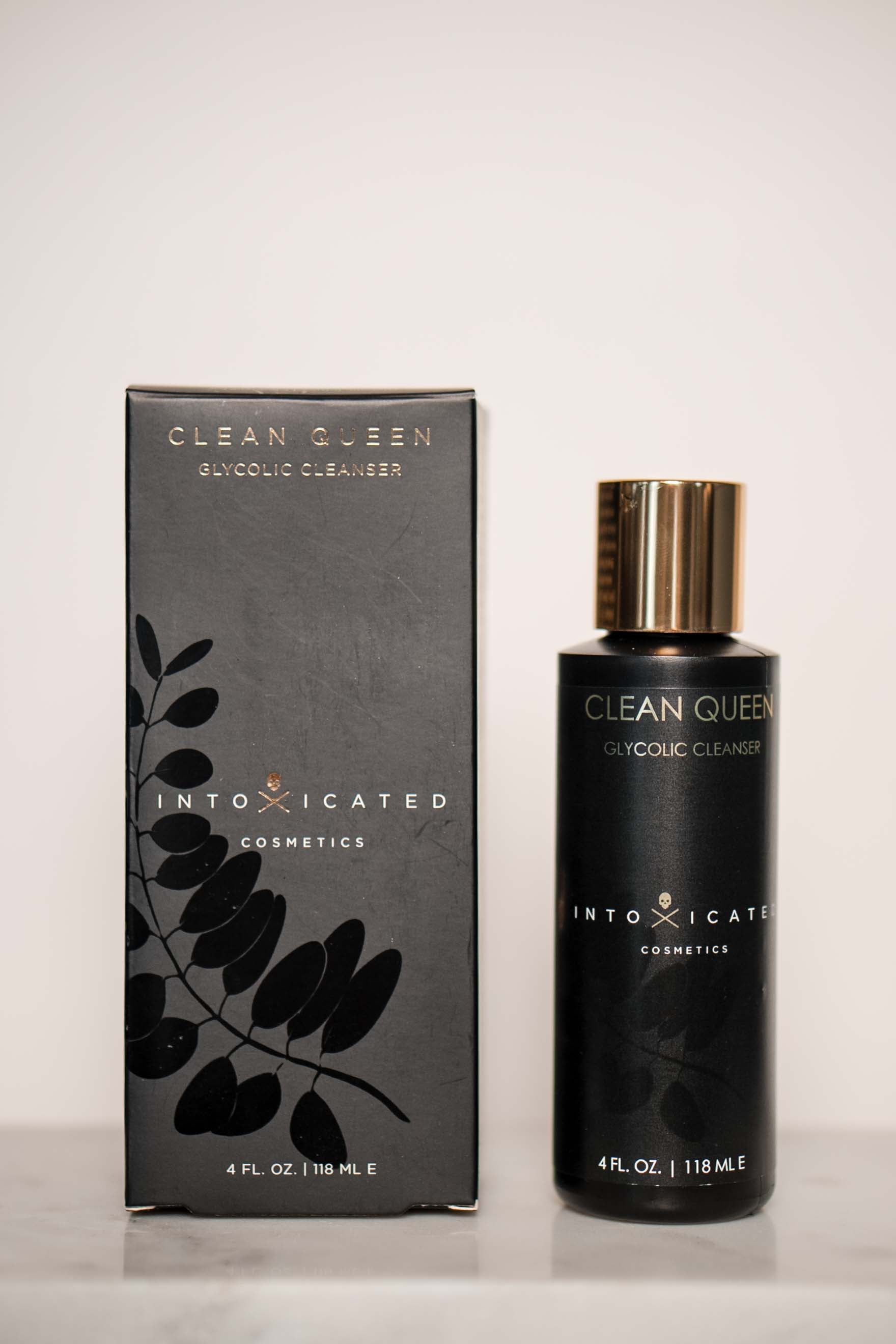 Packaging of Clean Queen Glycolic Cleanser by Intoxicated Cosmetics